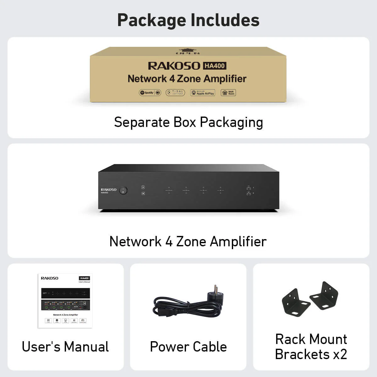 HA400 4 Zone Amplifier with AirPlay 2 and Network - Image 9